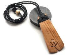 Load image into Gallery viewer, Olive Wood Adze Pendant with incised Branchy Tree, Hand-carved from Olive wood
