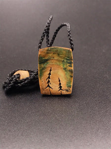 northern lights pine tree pendant