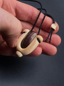 Shiva Lingam Stone Pendant Necklace, Handmade Necklaces for Men and Women, Jewelry for Men and Women