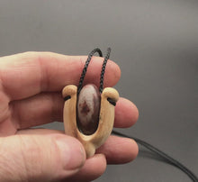 Load and play video in Gallery viewer, Shiva Lingam Stone Pendant Necklace, Handmade Necklaces for Men and Women, Jewelry for Men and Women
