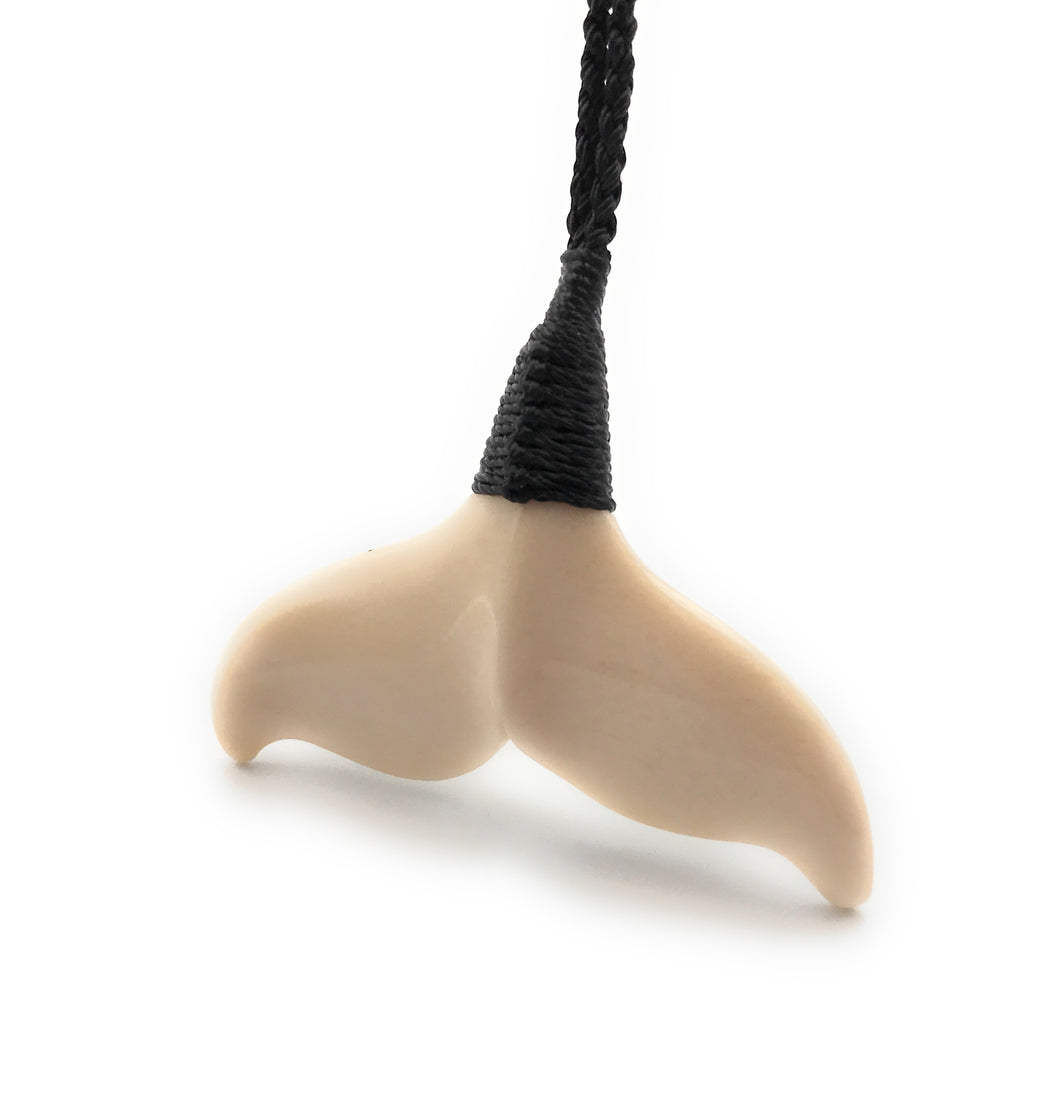 Whale Tail Pendant, Orca Necklace, Carved Whale Tail, Hand Carved Bone Jewelry