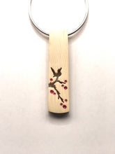 Load image into Gallery viewer, Song Bird Perched on Cherry Blossom Branch Pendant
