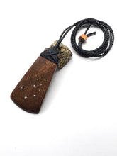 Load image into Gallery viewer, The Pleiades Constellation Adze Pendant, Hand-carved from Lace Red Cedar Burl
