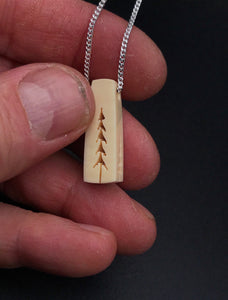 Pine Tree Necklace, Tree Necklace, 3D Bar Necklace