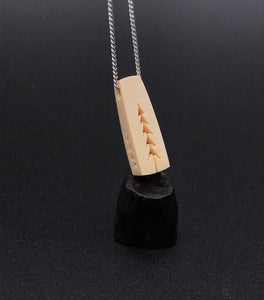Pine Tree Necklace, Tree Necklace, 3D Bar Necklace
