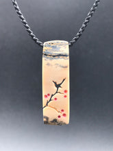 Load image into Gallery viewer, Bird on Cherry Blossom Branch Necklace
