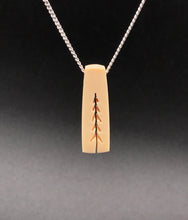 Load image into Gallery viewer, Pine Tree Necklace, Tree Necklace, 3D Bar Necklace
